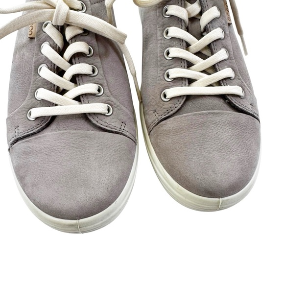 ECCO Women's Soft VII Leather Lace Up Comfort Sneakers Gray Size 9 - Picture 9 of 13